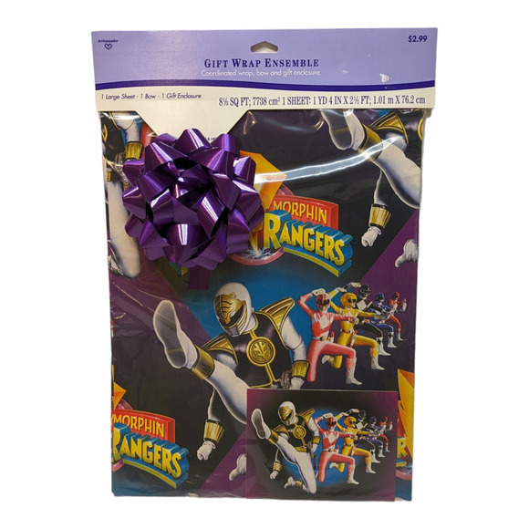Power Rangers Other - Vintage Power Ranger 1995 Gift Wrap Ensemble Ambassador‎